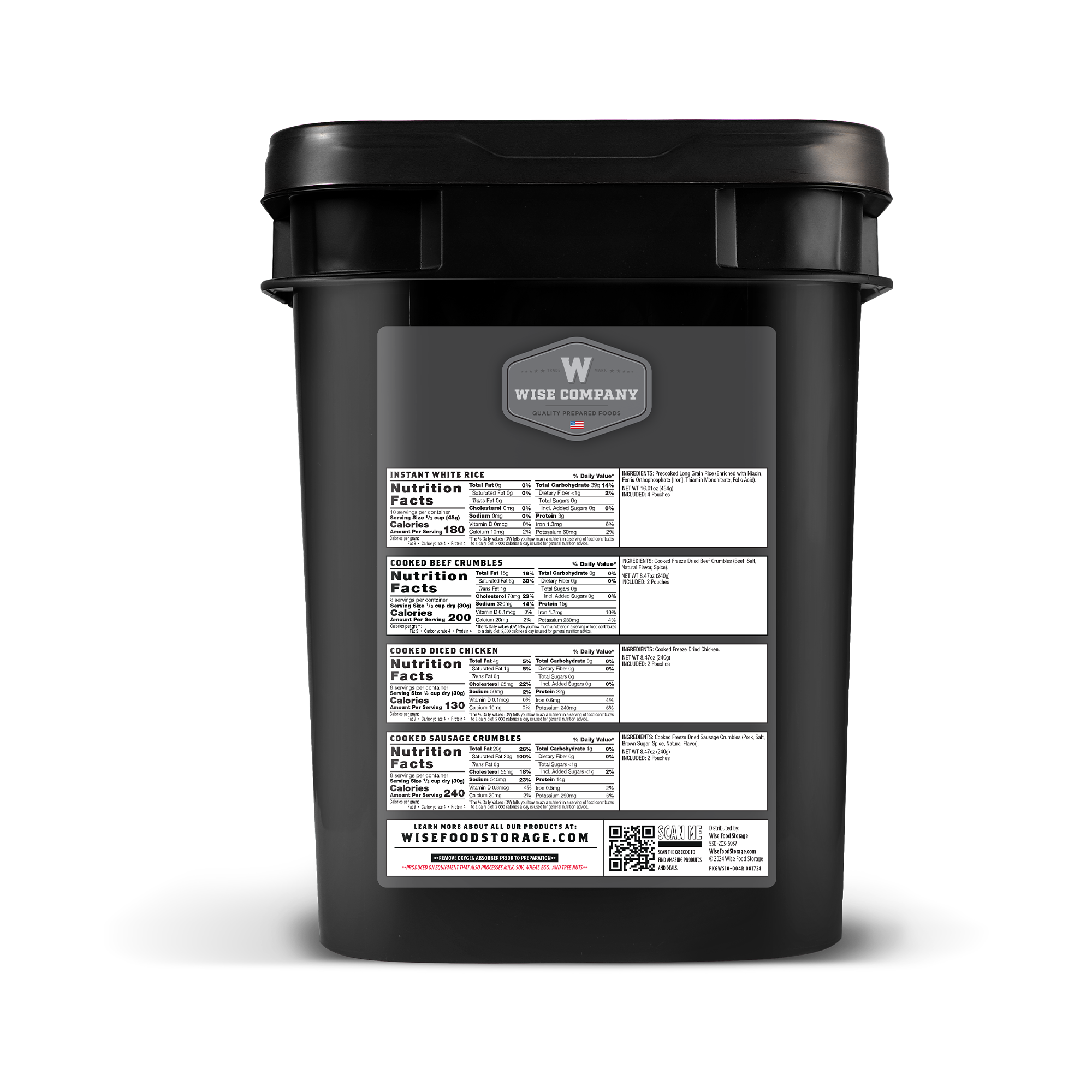 Wise Freeze Dried Meat & Rice Survival Bucket