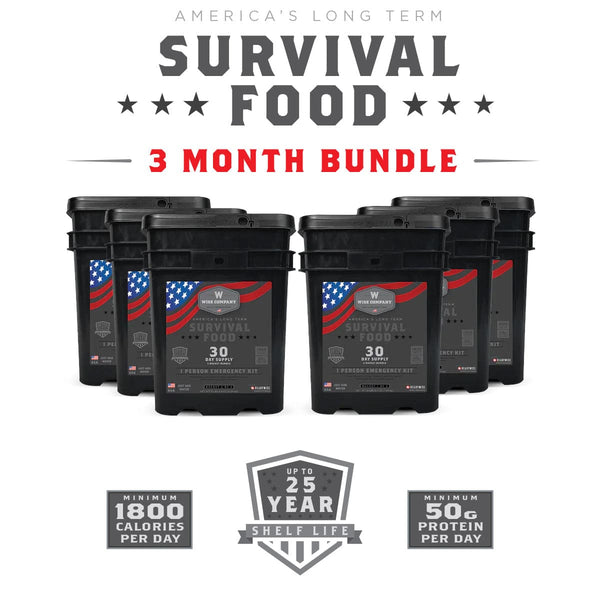 Wise Company 3 Month Emergency Food Supply 6 Bucket Bundle (Over 1800