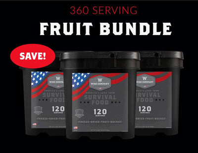 360 Servings of Freeze Dried Fruit  Wise Company Emergency Food   