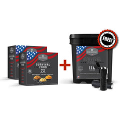 Buy 2 x 72 Hr Kits, Get a Free Calorie Booster Bucket and Plasma Lighter
