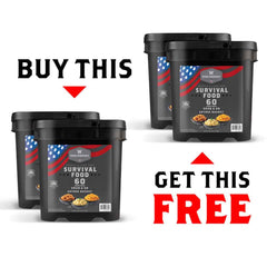 Buy 2, Get 2 Free - 60 Serving Entree Buckets  Wise Company Emergency Food   