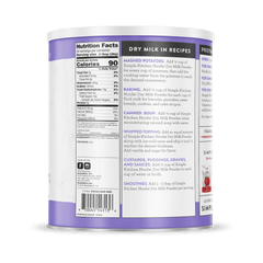 Instant Nonfat Dry Milk - Freeze-Dried #10 Can - 50 Servings