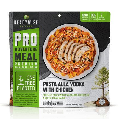 Pasta Alla Vodka with Chicken - Signature Edition Pro Adventure Meal with One Tree Planted  ReadyWise Single Pouch  