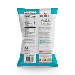 Back of ReadyWise Simple Kitchen Clam Chowder Starter pouch showing nutrition facts and instructions