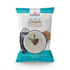 ReadyWise Simple Kitchen clam chowder starter soup mix bag, vegetarian and gluten free.