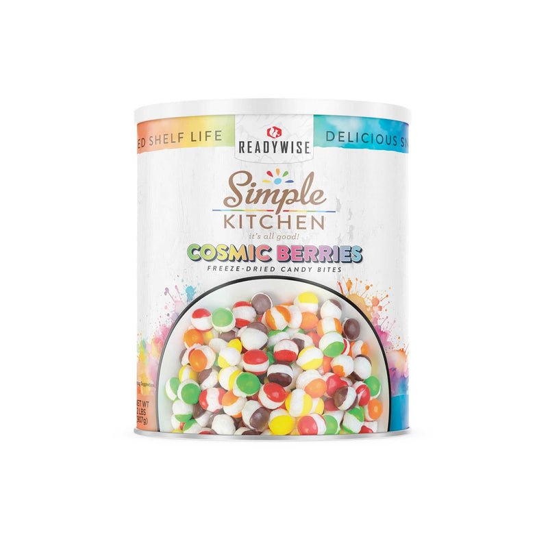 ReadyWise Simple Kitchen Cosmic Berries freeze-dried candy bites colorful snack can