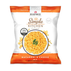 ReadyWise Simple Kitchen macaroni and cheese mix bag, vegetarian meal, front view