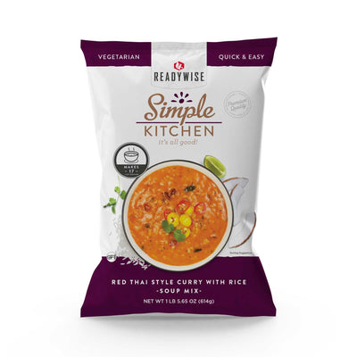 Simple Kitchen Red Thai Style Curry with Rice