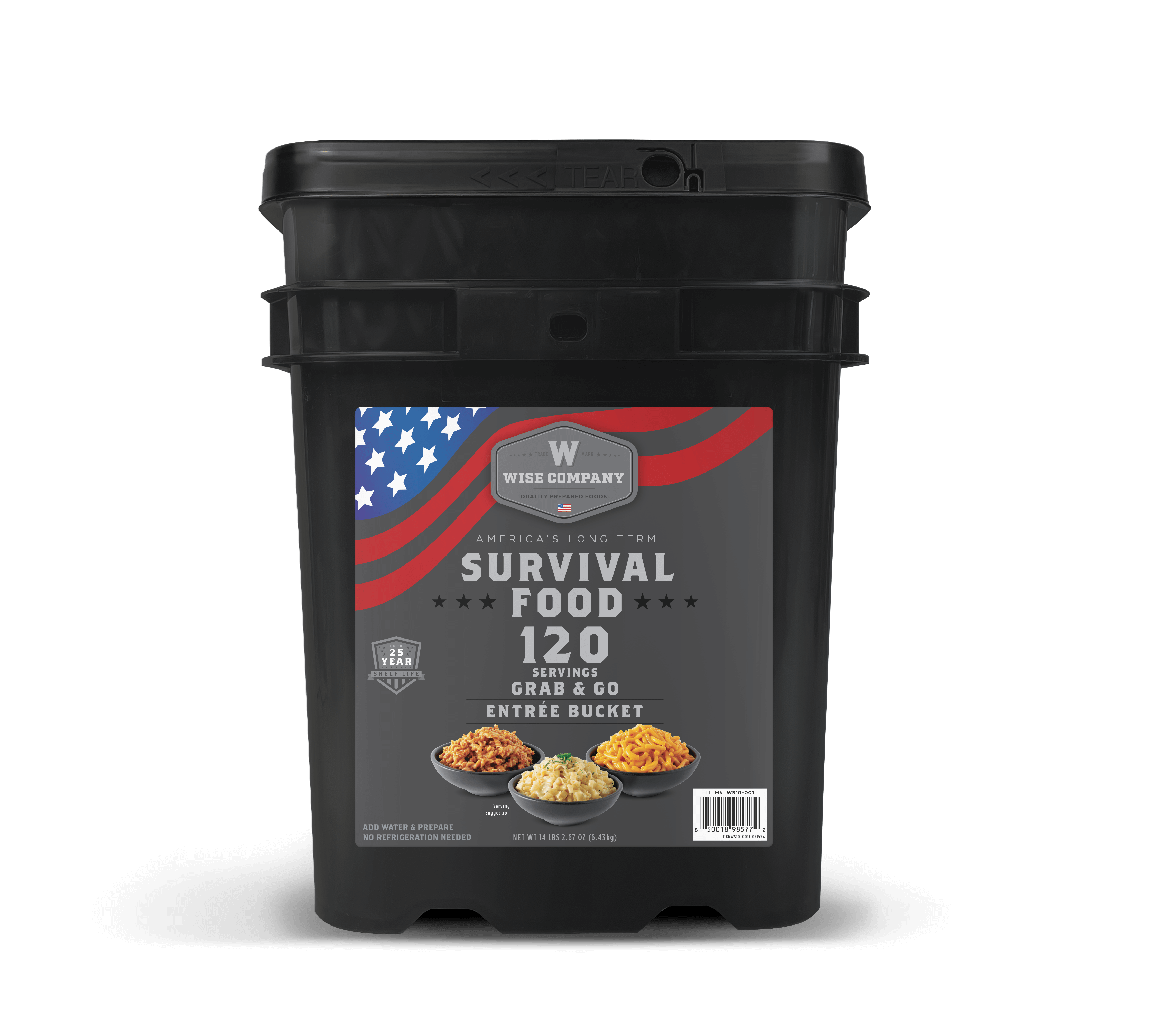 120 Serving Entree Only Grab & Go Bucket – Wise Company Emergency Food