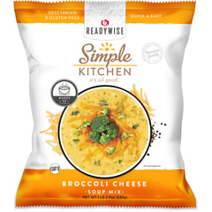 ReadyWise Simple Kitchen broccoli cheese soup mix package with soup bowl image on front
