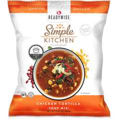 ReadyWise Simple Kitchen Chicken Tortilla Soup Mix gluten free packaging with soup image