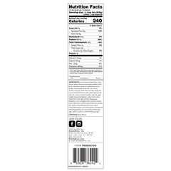 Mac and cheese nutrition facts and ingredients label with barcode